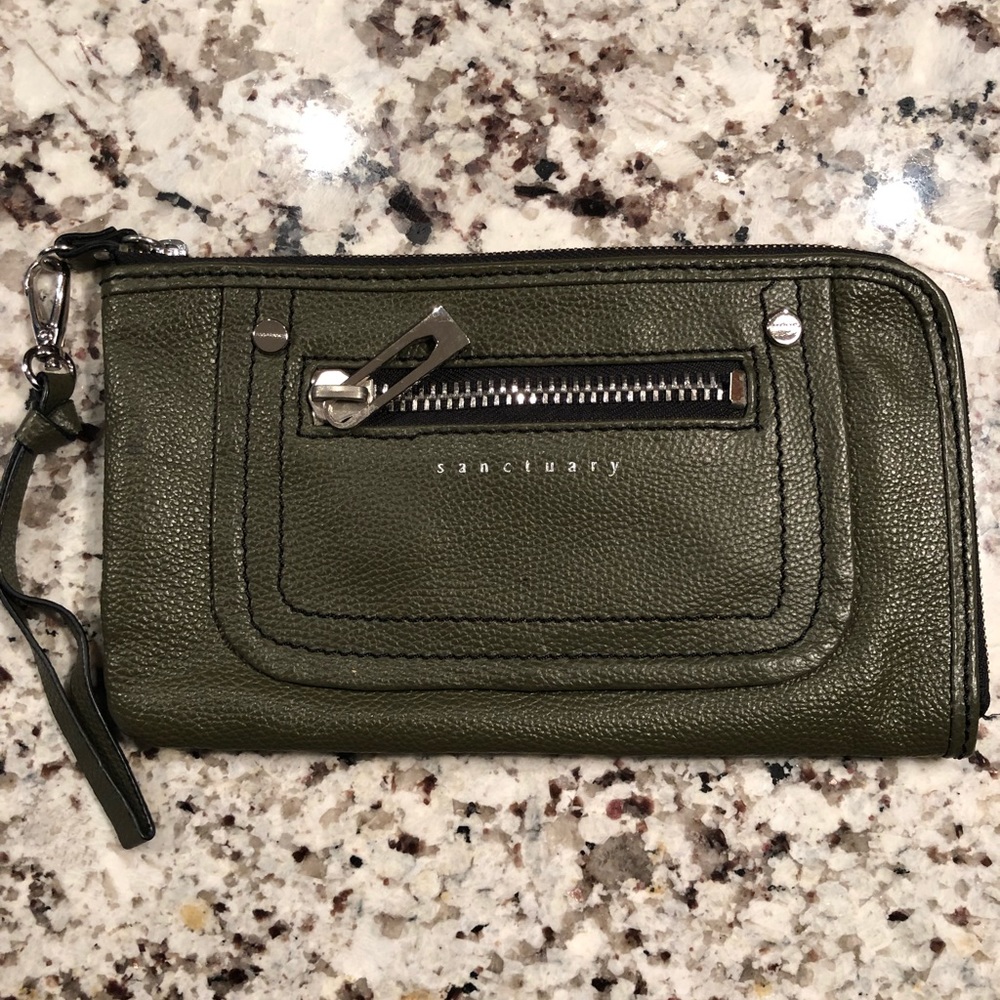 Olive Green Wristlet/Clutch
